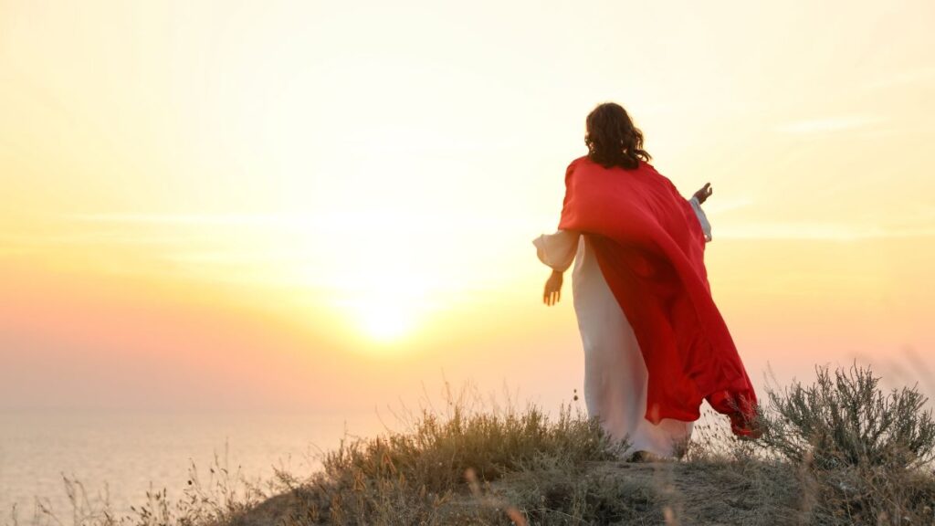 Jesus voltando representando a vinda do Filho do Homem na Bíblia