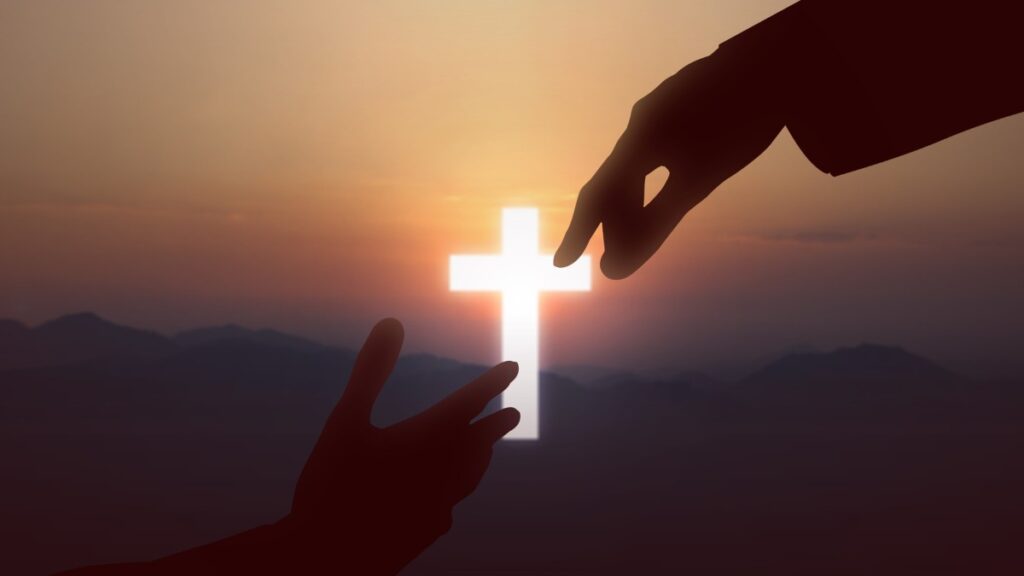 Cruz representando fé e milagre no esboço de pregação em Marcos 2